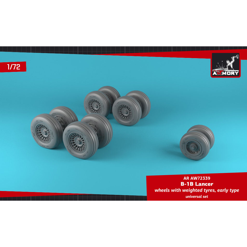 1/72 B-1B Lancer wheels w/ weighted tires, early Scale 1:72 Armory Models AR AW72339