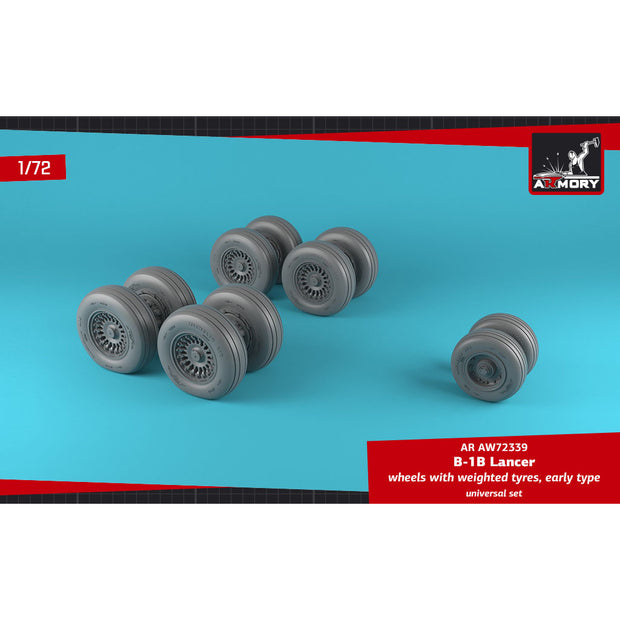 1/72 B-1B Lancer wheels w/ weighted tires, early Scale 1:72 Armory Models AR AW72339