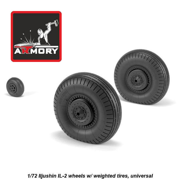1/72 Iljushin IL-2 Bark early type wheels w/ weighted tires Scale 1:72 Armory Models AR AW72055