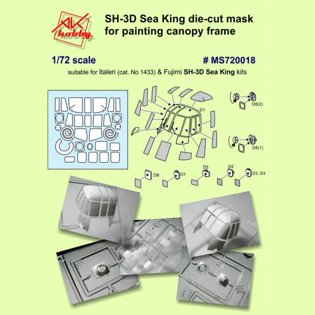 Painting Masks for model SH-3D Sea King (for Italeri) Scale 1:72 DAN Models MS720018