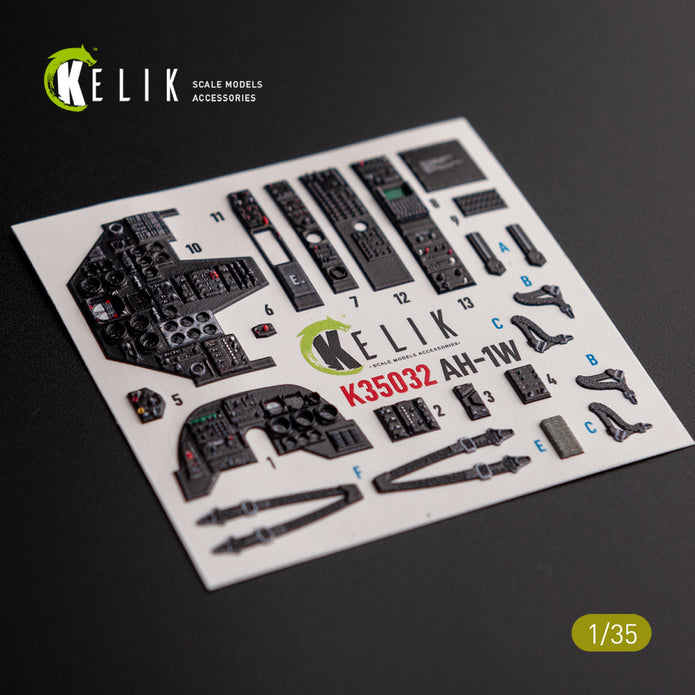 Bell AH-1W. Interior 3D Decals (for Academy Helicopter model kit) Scale 1:35 KeliK K35032