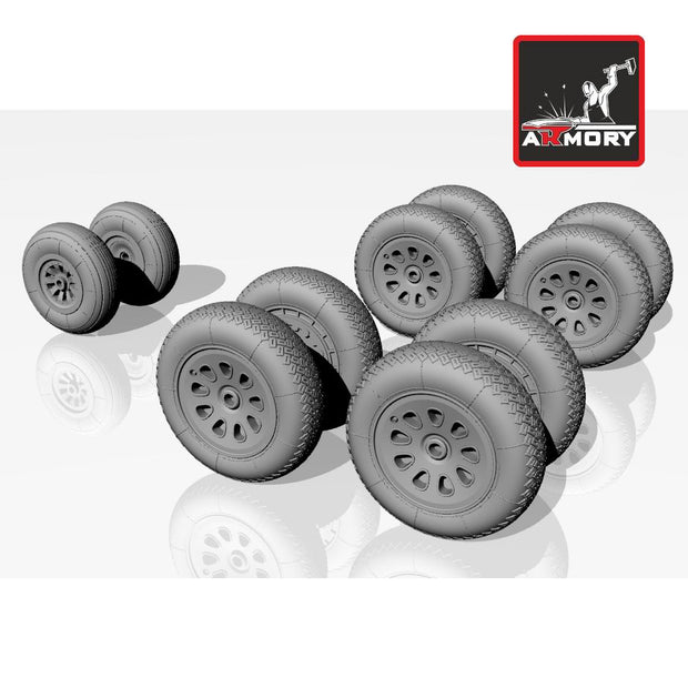 1/72 Antonov An-10 Cat / An-12 Cub wheels (for Amodel, ModelSvit, Roden)  Scale 1:72 Armory Models AR AW72019
