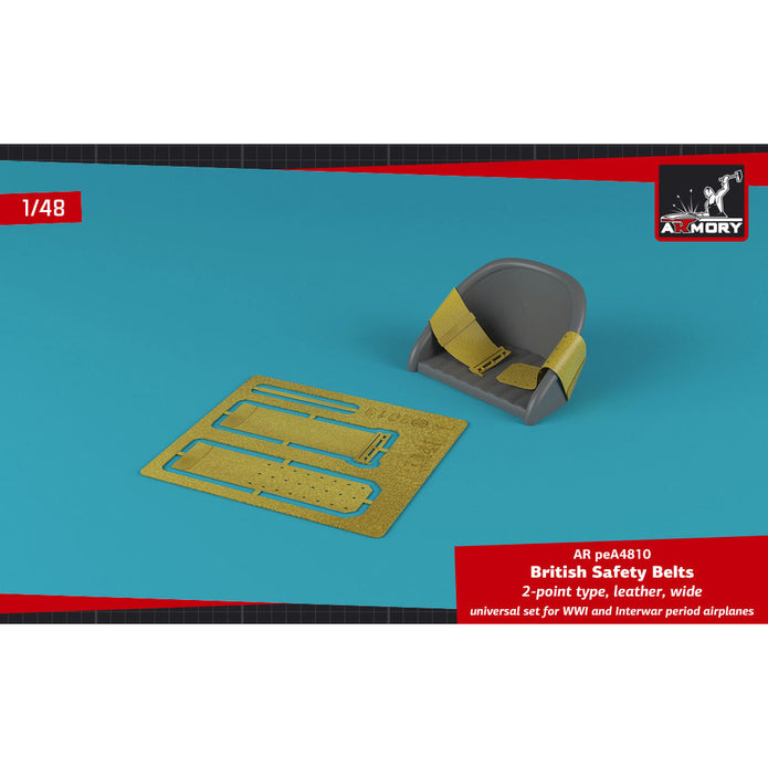 1/48 British WWI 2-point leather wide seatbelt Scale 1:48 Armory Models AR peA4810