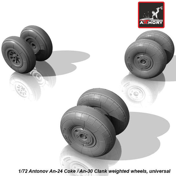 1/72 Antonov An-24 Coke / An-30 Clank wheels Scale 1:72 Armory Models AR AW72028