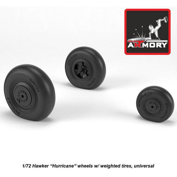 1/72 Hawker Hurricane wheels w/ weighted tires Scale 1:72 Armory Models AR AW72416