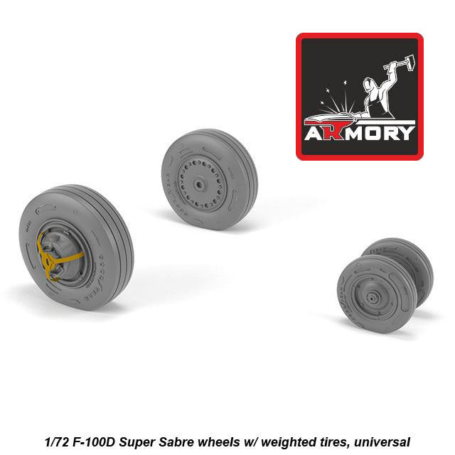 1/72 F-100D Super Sabre wheels w/ weighted tyres Scale 1:72 Armory Models AR AW72319