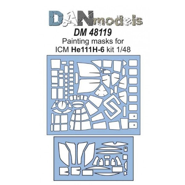 He 111H-6 aircraft model Painting Masks (for ICM 48262) Scale 1:48 DAN Models DM 48119