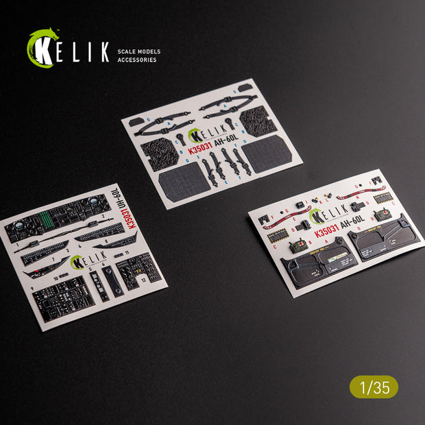 Sikorsky UH-60L. Interior 3D Decals (for Academy Helicopter model kit) Scale 1:35 KeliK K35031