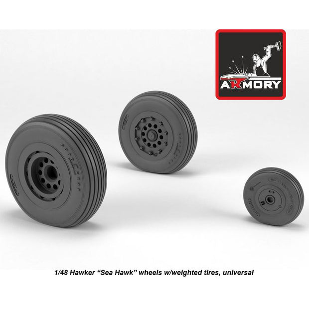 1/48 Hawker Sea Hawk wheels w/ weighted tires Scale 1:48 Armory Models AR AW48415
