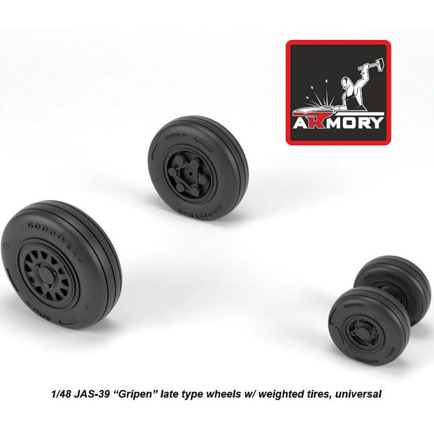 1/48 JAS-39 Gripen wheels w/ weighted tires, late Scale 1:48 Armory Models AR AW48504