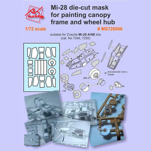 Painting Masks for model Mi-28NE (for Zvezda 7255) Scale 1:72 DAN Models MS720006