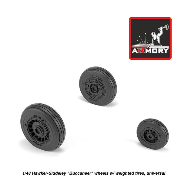 1/48 Hawker-Siddeley Buccaneer wheels w/ weighted tires Scale 1:48 Armory Models AR AW48409