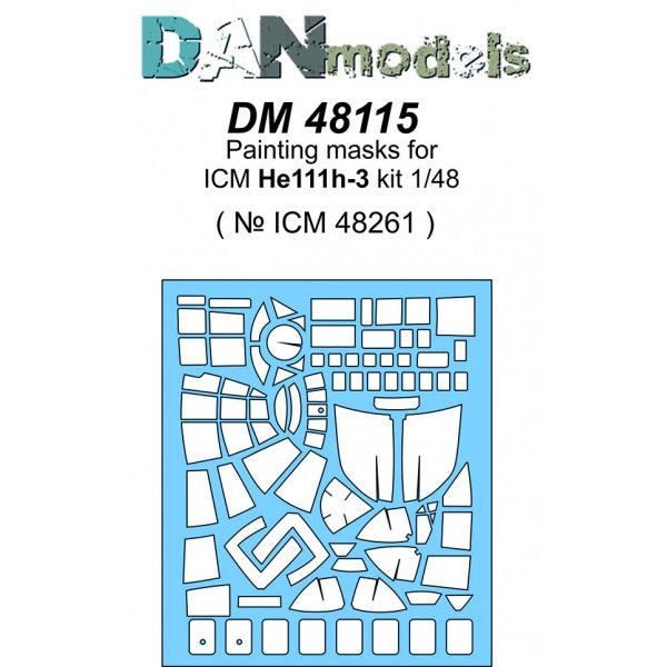 He 111H-3 aircraft model Painting Masks (for ICM 48261) Scale 1:48 DAN Models DM 48115