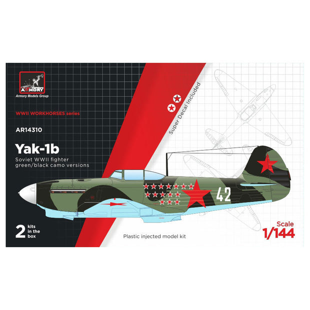 1/144 Yakovlev Yak-1b early (green-black camo), Soviet WWII fighter Scale 1:144 Armory Models AR14310