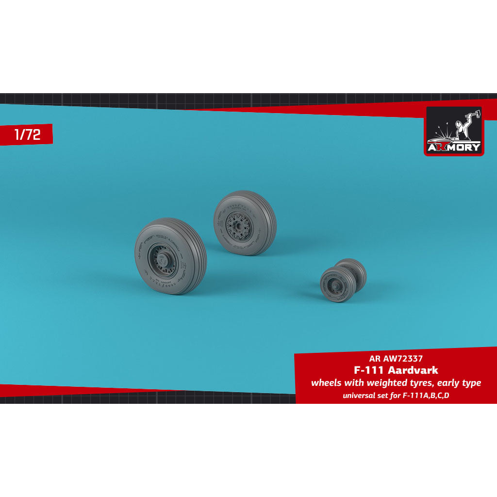 1/72 F-111A/B/C/D Aardvark wheels w/ weighted tires Scale 1:72 Armory Models AR AW72337