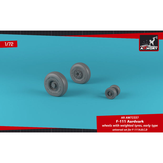 1/72 F-111A/B/C/D Aardvark wheels w/ weighted tires Scale 1:72 Armory Models AR AW72337