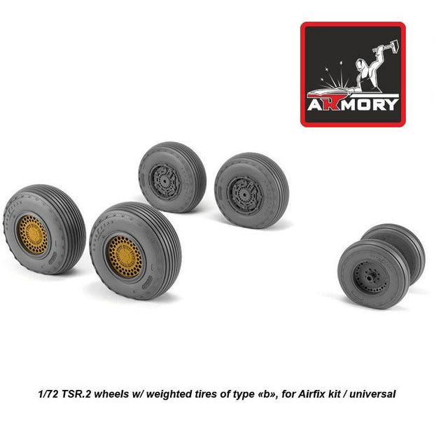 1/72 BAC TSR.2 wheels w/ weighted tires, type "b" (GY) Scale 1:72 Armory Models AR AW72415