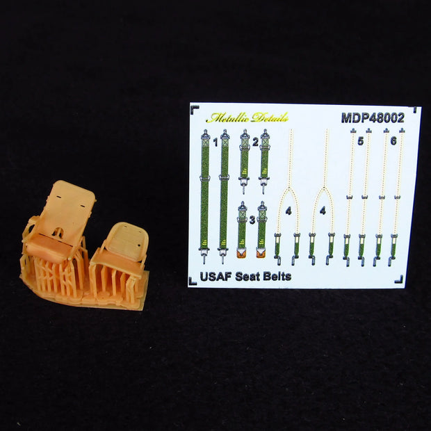 Douglas A-26 Invader, Seats + 3D Decals, Detailing set (3D-Printed) Scale 1:48 Metallic Details MDR48264 - For Aircraft Model Kit