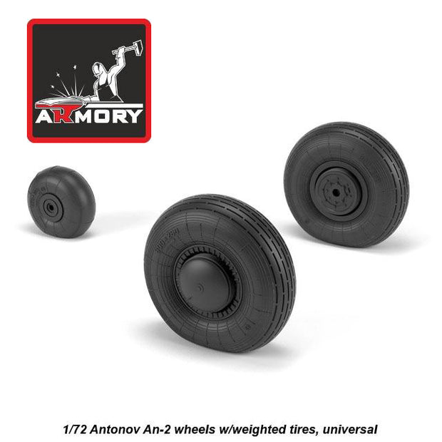 1/72 Antonov An-2/An-3 Colt wheels w/ weighted tires Scale 1:72 Armory Models AR AW72057