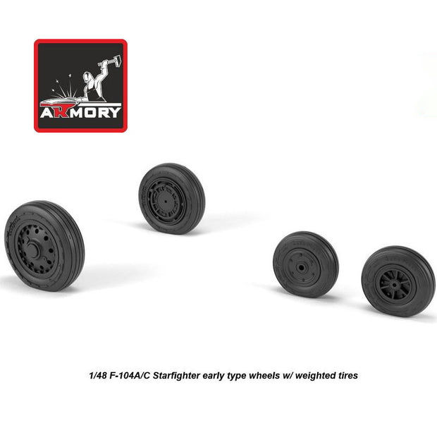 1/48 F-101 Voodoo wheels w/ optional nose wheels & weighted tires Scale 1:48 Armory Models AR AW48318