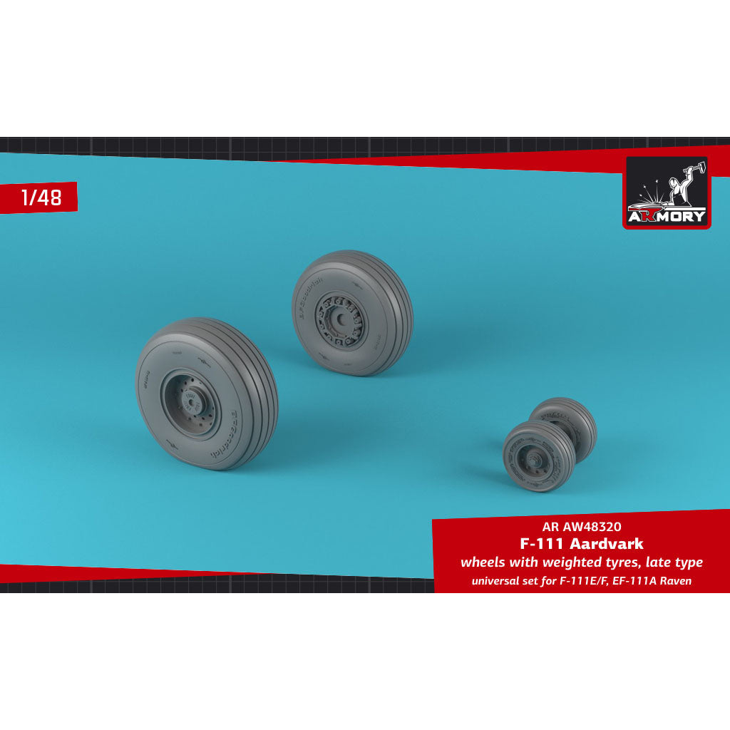1/48 F-111E/F Aardvark / EF-111A Raven wheels w/ weighted tires Scale 1:48 Armory Models AR AW48320