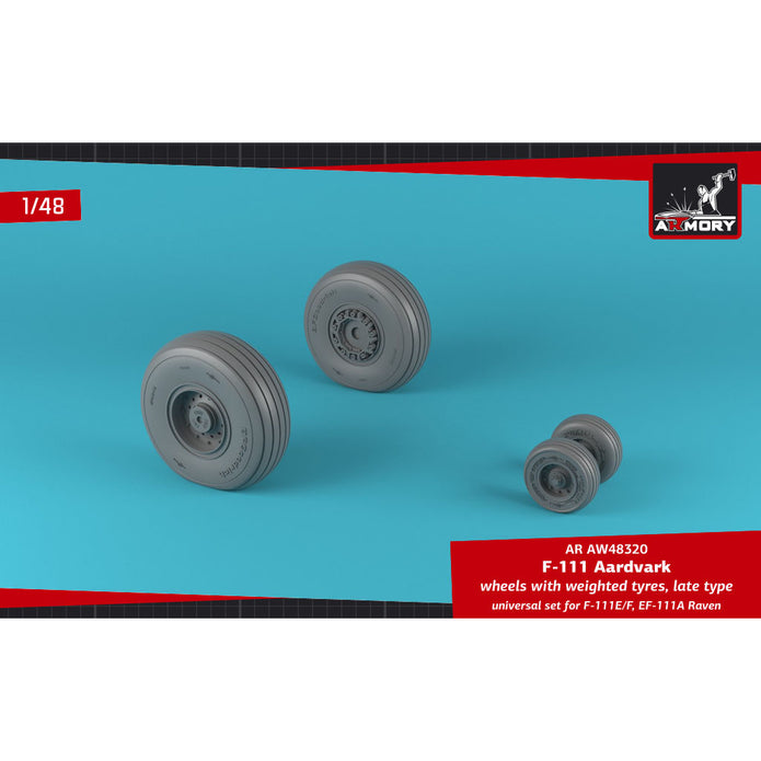 1/48 F-111E/F Aardvark / EF-111A Raven wheels w/ weighted tires Scale 1:48 Armory Models AR AW48320