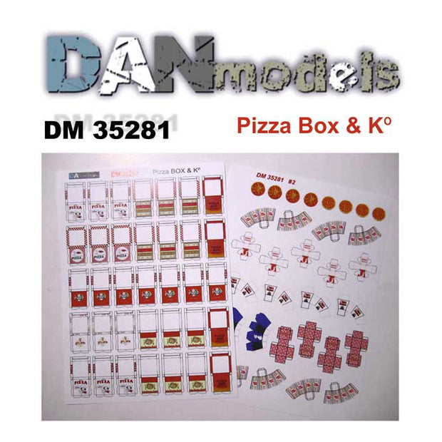 Material for dioramas - packaging for pizza, popcorn and Chinese food (paper) Scale 1:35 DAN Models DM 35281