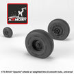 1/72 AH-64 Apache wheels w/ weighted tires, smooth hubs Scale 1:72 Armory Models AR AW72335