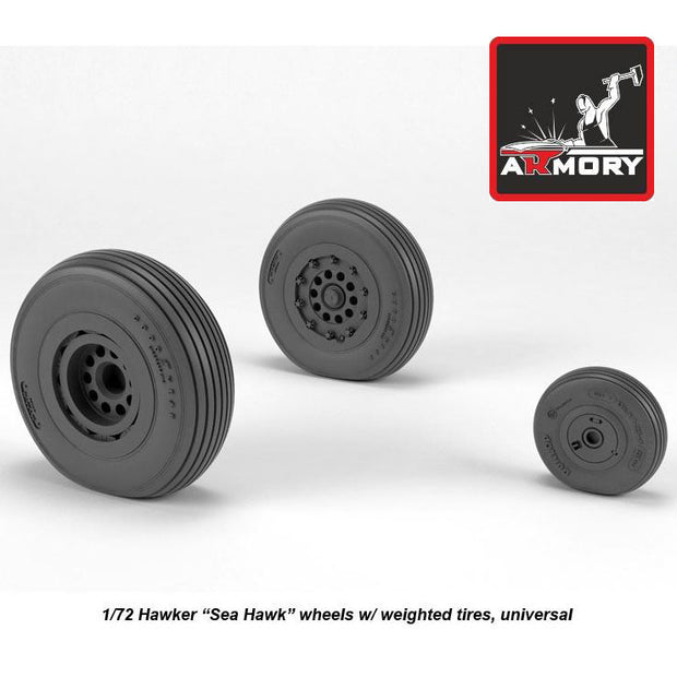 1/72 Hawker Sea Hawk wheels with weighted tires Scale 1:72 Armory Models AR AW72417