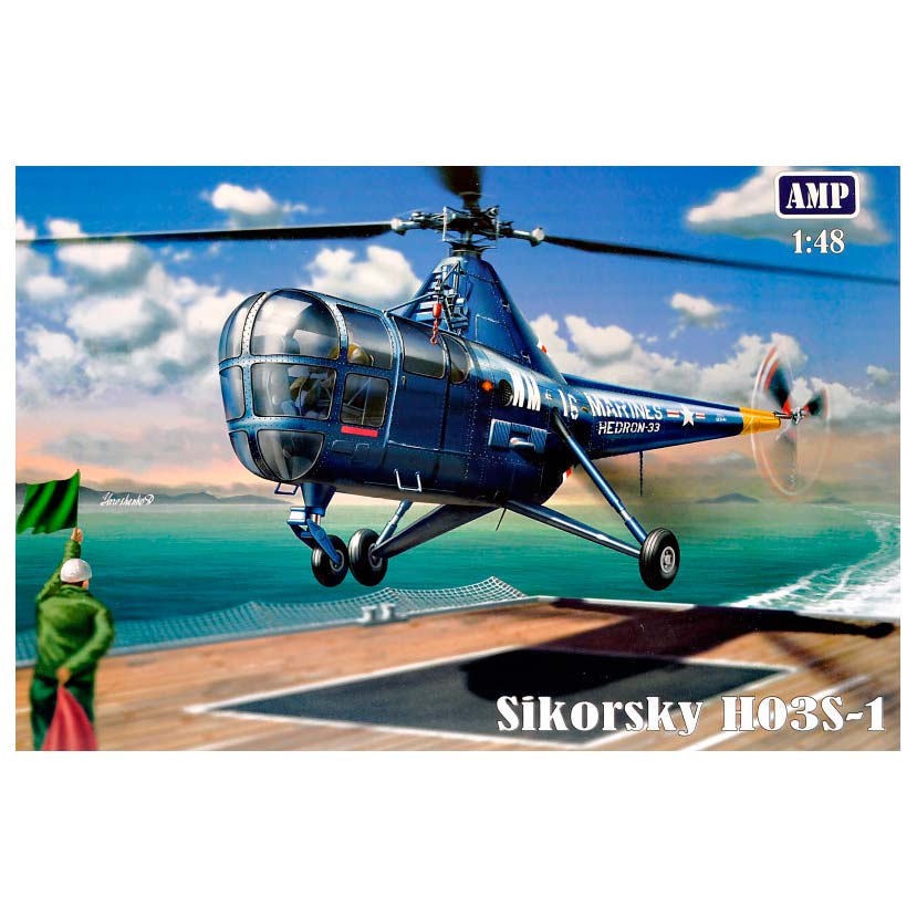 Sikorsky HO3S-1 Scale 1:48 AMP 48001 Plastic Model Helicopter Kit