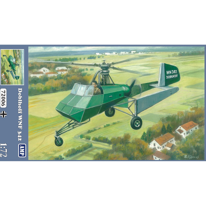 German WWII Experimental Helicopter Doblhoff WNF 342 Scale 1:72 AMP 72006 Plastic Model Helicopter Kit