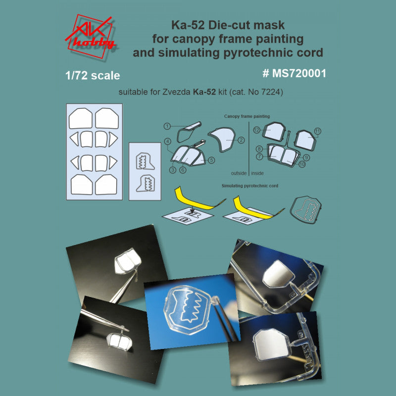 Painting Masks for helicopter Ka-50, Ka-50Sh (for Zvezda) Scale 1:72 DAN Models MS 720001