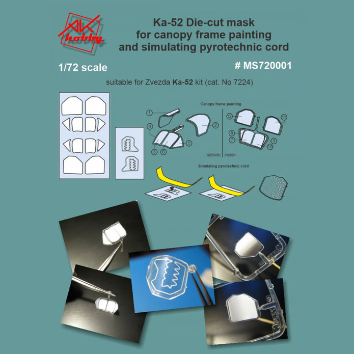 Painting Masks for helicopter Ka-50, Ka-50Sh (for Zvezda) Scale 1:72 DAN Models MS 720001