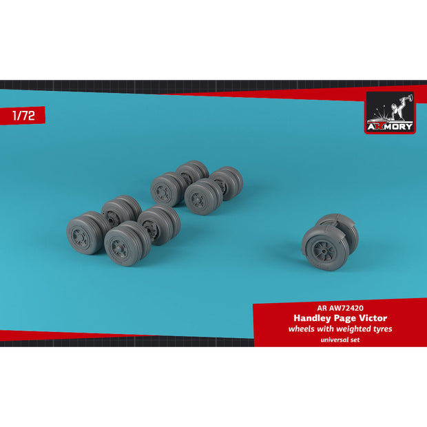 1/72 H.P. Victor wheels w/ weighted tires & front mudguard Scale 1:72 Armory Models AR AW72420