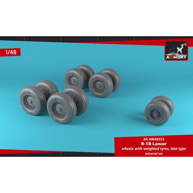 1/48 B-1B Lancer wheels w/ weighted tires, late Scale 1:48 Armory Models AR AW48333