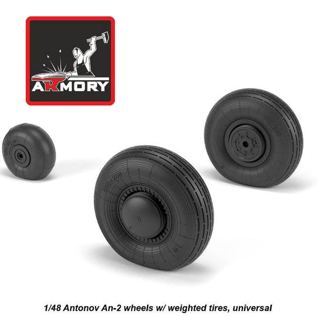 1/48 Antonov An-2/An-3 Colt wheels w/ weighted tires Scale 1:48 Armory Models AR AW48036