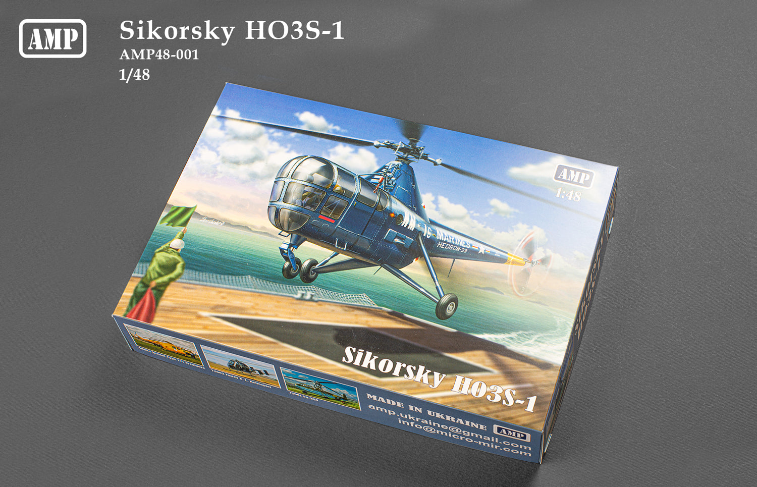 Sikorsky HO3S-1 Scale 1:48 AMP 48001 Plastic Model Helicopter Kit
