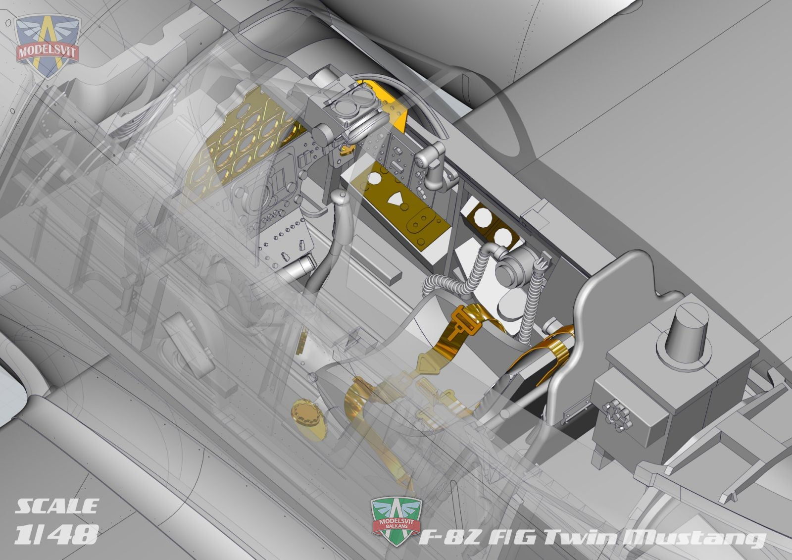 Modelsvit 4818 Plastic model aicraft kit Scale 1:48 F-82 F/G Twin Mustang