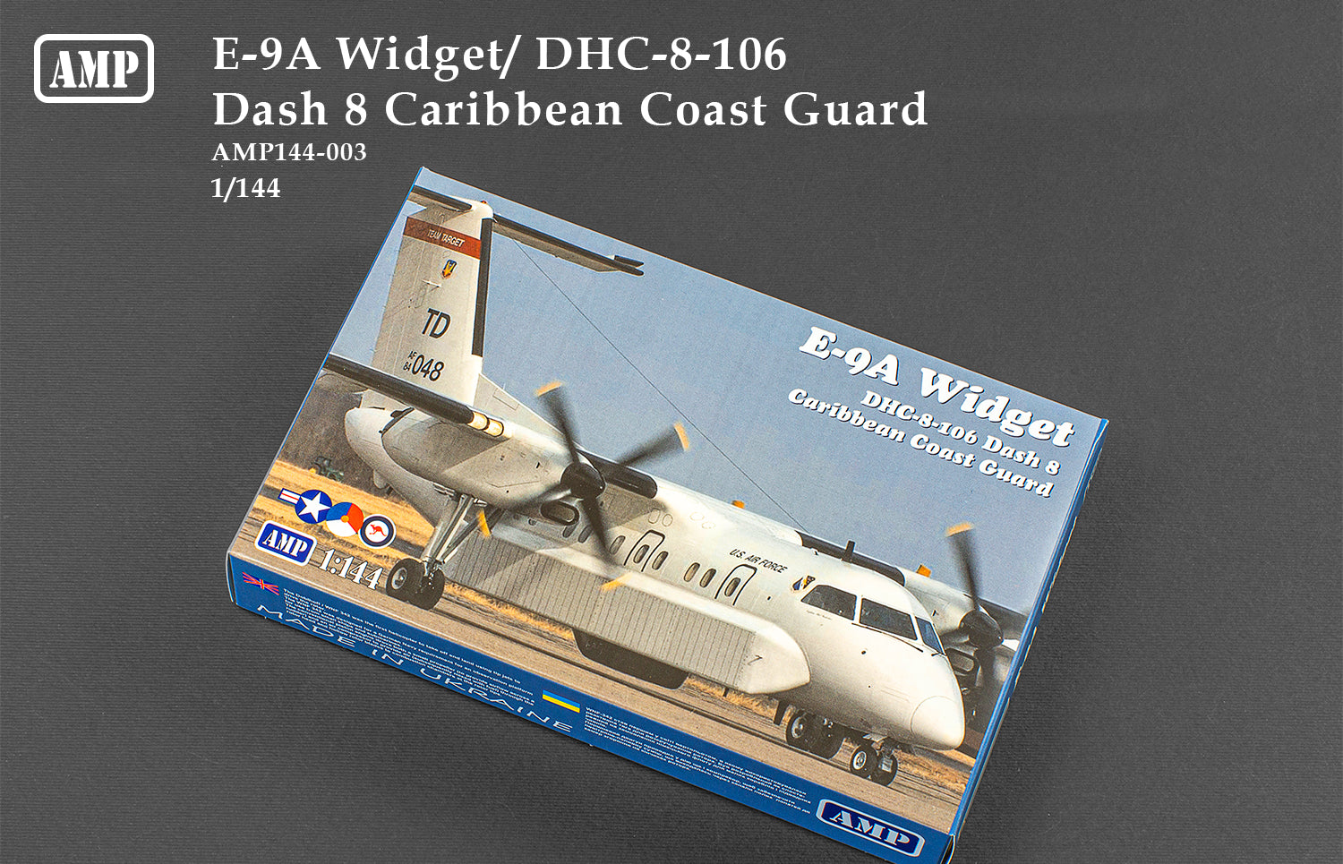 E-9A Widget/DHC-8-106 Dash 8 (USAF Caribbean Coast Guard) Scale 1:144 AMP 144003 Plastic Model Aircraft Kit