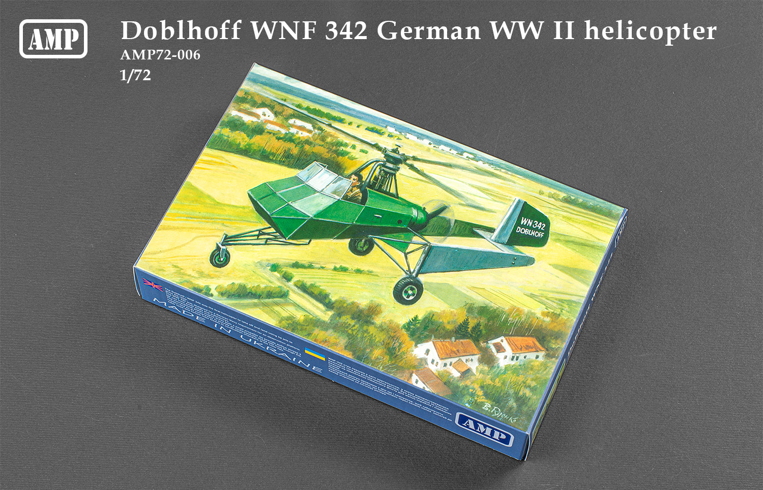 German WWII Experimental Helicopter Doblhoff WNF 342 Scale 1:72 AMP 72006 Plastic Model Helicopter Kit