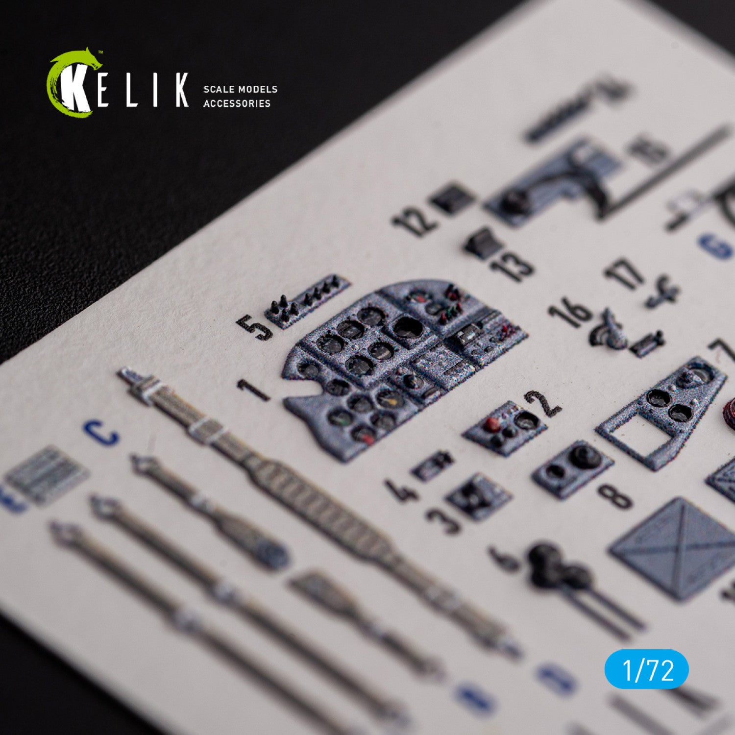 Il-2 Shturmovik. Interior 3D Decals (for Tamiya Aircraft model kit) Scale 1:72 KeliK K72138