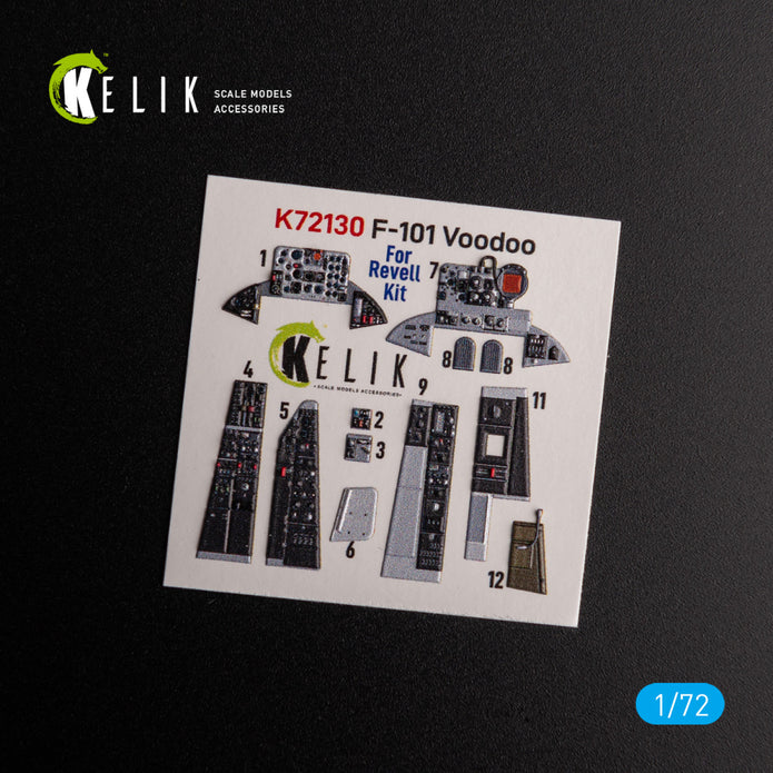 F-101 Voodoo. Interior 3D Decals (for Revell Aircraft model kit) Scale 1:72 KeliK K72130