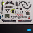 MIRAGE III CJ. Interior 3D Decals (for Special Hobby Aircraft model kit) Scale 1:72 KeliK K72124