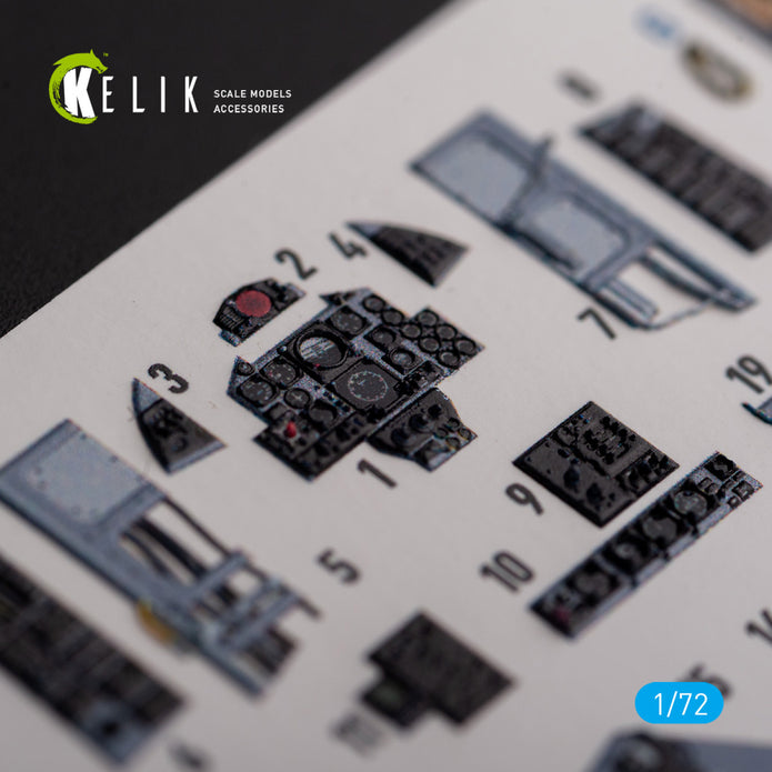 FG.1 Phantom. Interior 3D Decals (for Airfix Aircraft model kit) Scale 1:72 KeliK K72127