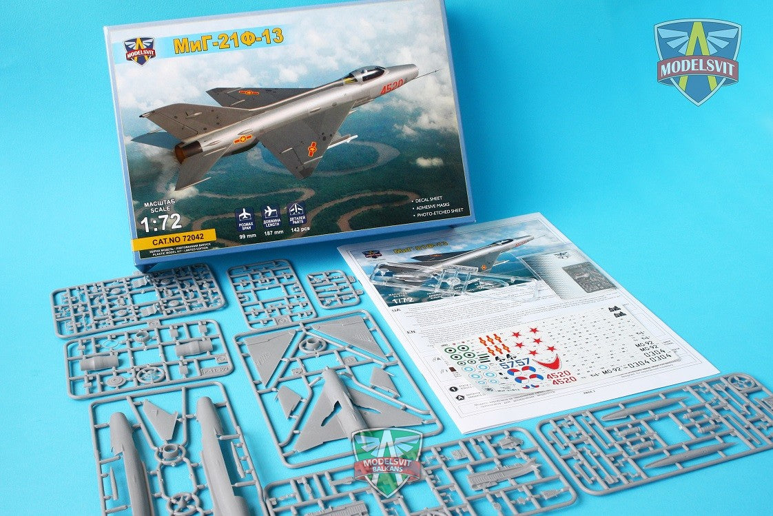 Modelsvit 72042 Plastic model aicraft kit Scale 1:72 MiG-21 F-13 Supersonic jet fighter