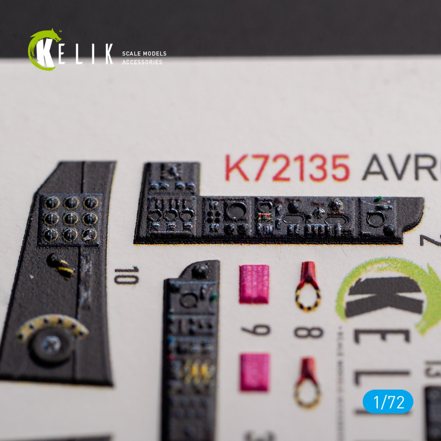 AVRO VULCAN B.2 Front cockpit. Interior 3D Decals (for Airfix Aircraft model kit) Scale 1:72 KeliK K72135