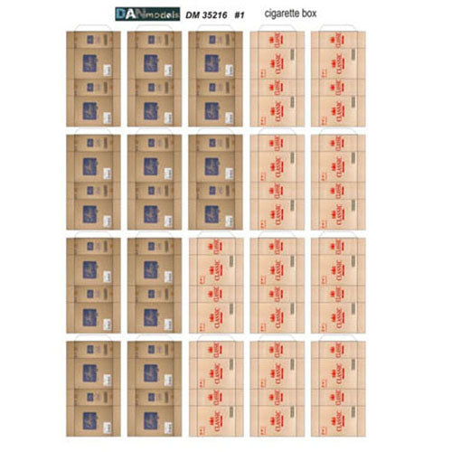Boxes from cigarettes, from humanitarian aid, from food. Banana boxes. (cardboard) Scale 1:35 DAN Models DM 35216