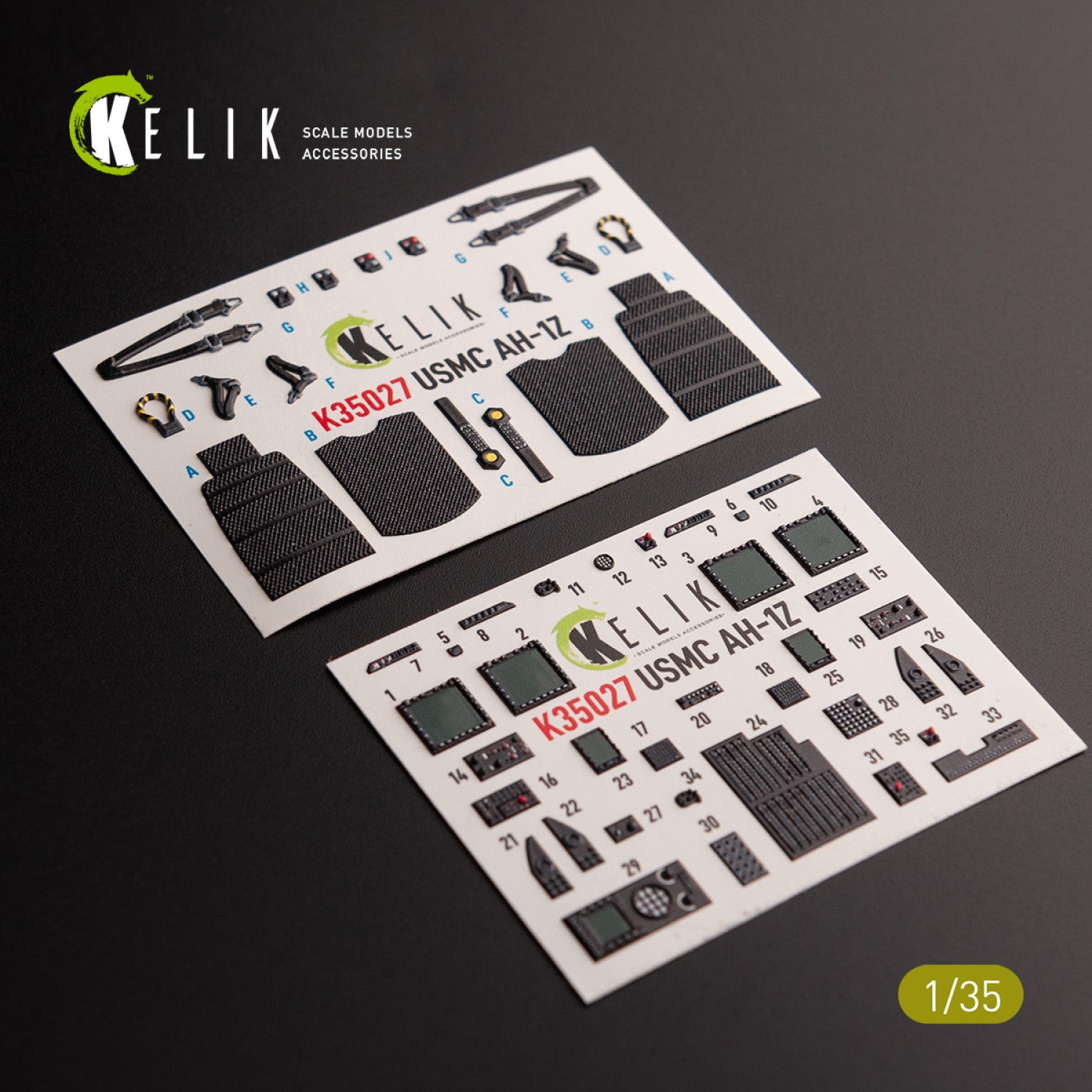 Bell AH-1Z. Interior 3D Decals (for Academy Helicopter model kit) Scale 1:35 KeliK K35027