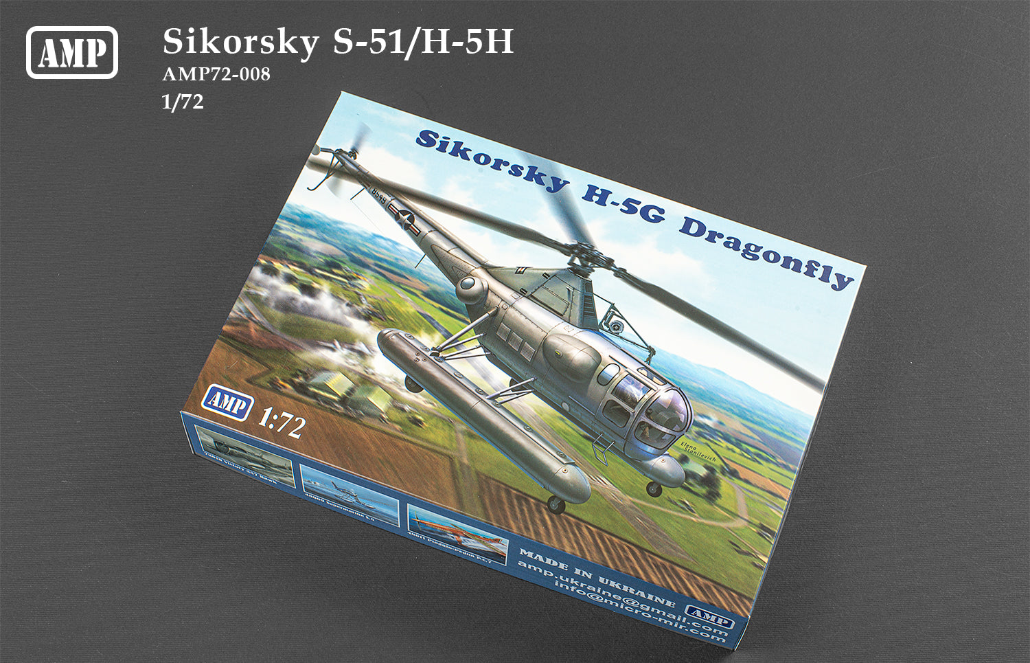 Sikorsky H-5G Dragonfly Scale 1:72 AMP 72008 Plastic Model Helicopter Kit