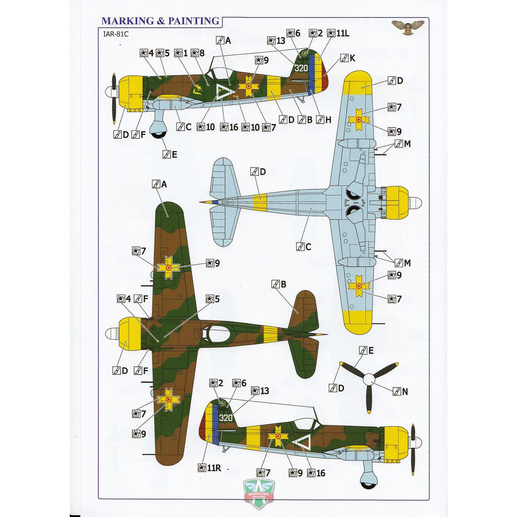 Romanian Fighter Aircraft IAR-81C, Aircraft Model Kit Scale 1:72 SOVA-M SVM 72012